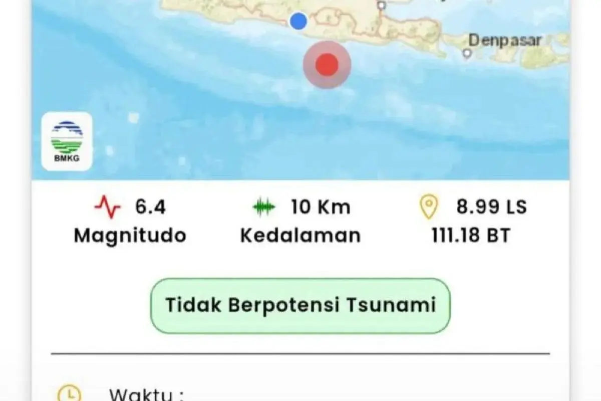 Magnitude 6.4 Earthquake Strikes Near Pacitan; No Tsunami Threat Detected