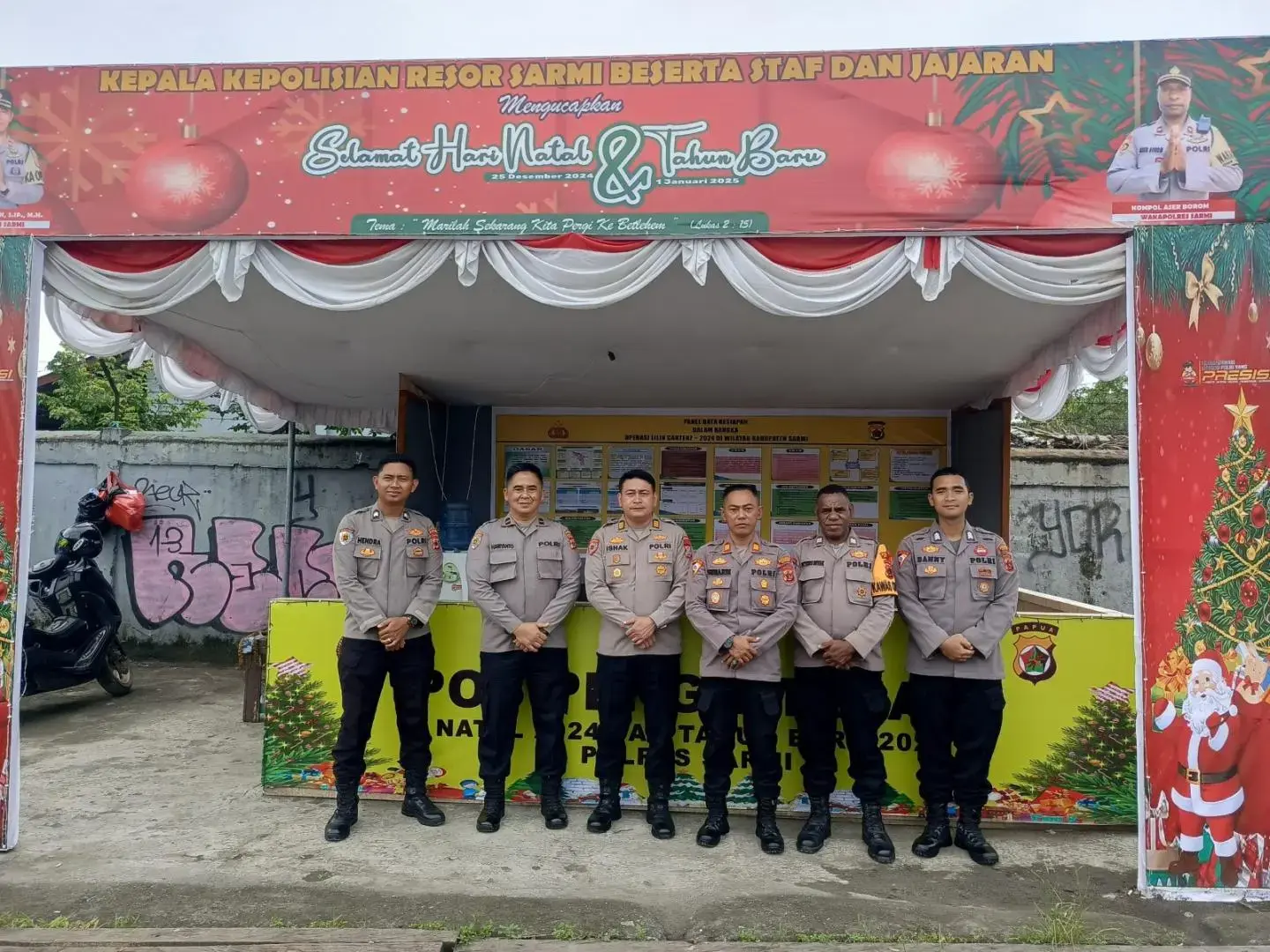 papua-police-operation-supervisory-s-team-inspects-security-posts-for-lilin-cartenz-2024-at-sarmi-sub-regional-police