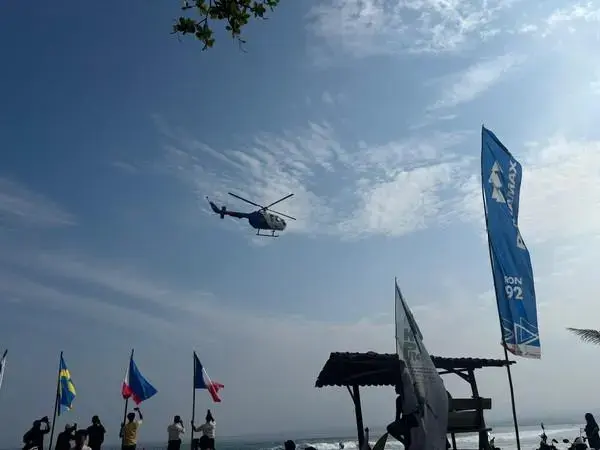 lampung-regional-police-air-patrols-nyimbor-beach-for-the-2025-wsl-krui-pro