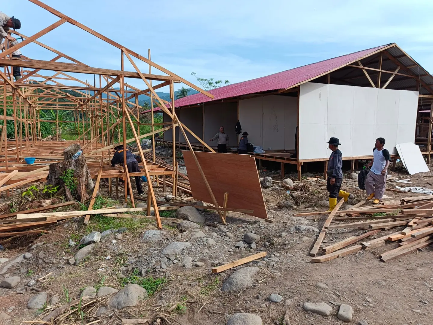 47 Units Constructed, Temporary Housing Development Continues in Pauh