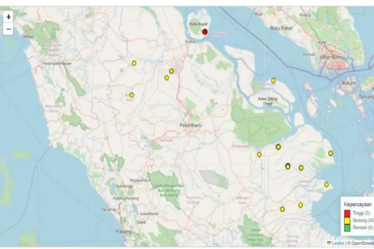 BMKG Detects 46 Hotspots in Riau as Sumatra Faces Rising Fire Risks