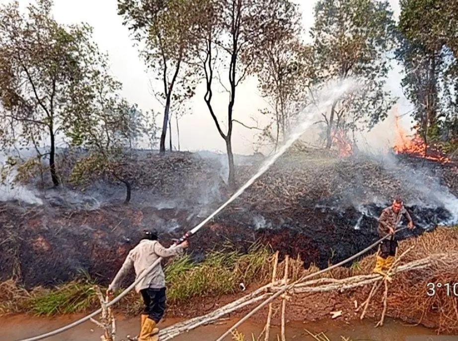 Formula X-Fire Used to Cool Off The Burned Peatland in Ogan Ilir