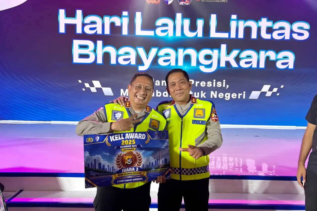 Southeast Sulawesi Police Traffic Directorate Wins Third Place at National ICELL Awards